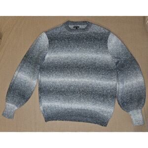 Who What Wear Women's Small Grey Striped Monochromatic Wool Blend Sweater
